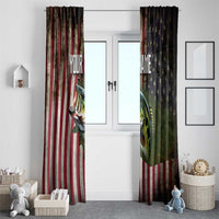 American Flag Largemouth Bass Fishing Window Curtain Jumping Fish Graphic and Custom Name Design - Wonder Print Shop