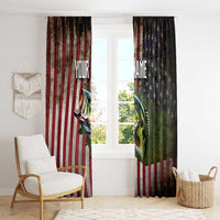 American Flag Largemouth Bass Fishing Window Curtain Jumping Fish Graphic and Custom Name Design - Wonder Print Shop