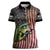 American Flag Largemouth Bass Fishing Women Polo Shirt Jumping Fish Graphic and Custom Name Design - Wonder Print Shop