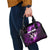 Bowling Ball and Pins Shoulder Handbag Purple Lightning Background and Custom Name Design - Wonder Print Shop