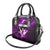 Bowling Ball and Pins Shoulder Handbag Purple Lightning Background and Custom Name Design - Wonder Print Shop