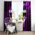 Bowling Ball and Pins Window Curtain Purple Lightning Background and Custom Name Design - Wonder Print Shop