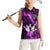 Bowling Ball and Pins Women Sleeveless Polo Shirt Purple Lightning Background and Custom Name Design - Wonder Print Shop