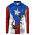 Puerto Rico Fishing Button Sweatshirt Fish Hook Flag PR Custom Name - Wonder Print Shop