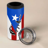 Puerto Rico Fishing 4 in 1 Can Cooler Tumbler Fish Hook Flag PR Custom Name - Wonder Print Shop