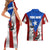 Puerto Rico Fishing Couples Matching Short Sleeve Bodycon Dress and Hawaiian Shirt Fish Hook Flag PR Custom Name - Wonder Print Shop