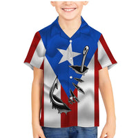 Puerto Rico Fishing Family Matching Mermaid Dress and Hawaiian Shirt Fish Hook Flag PR Custom Name - Wonder Print Shop