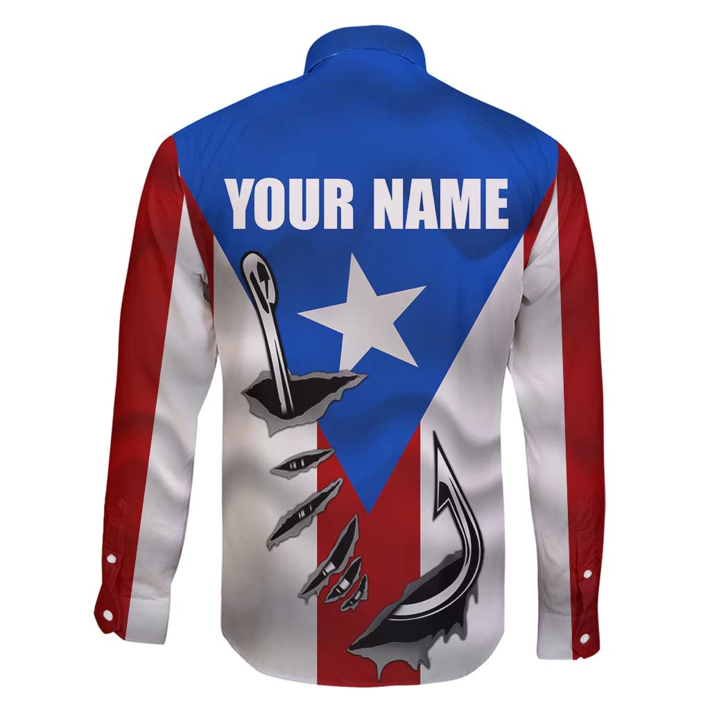 Puerto Rico Fishing Family Matching Summer Maxi Dress and Hawaiian Shirt Fish Hook Flag PR Custom Name - Wonder Print Shop