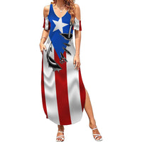 Puerto Rico Fishing Family Matching Summer Maxi Dress and Hawaiian Shirt Fish Hook Flag PR Custom Name - Wonder Print Shop