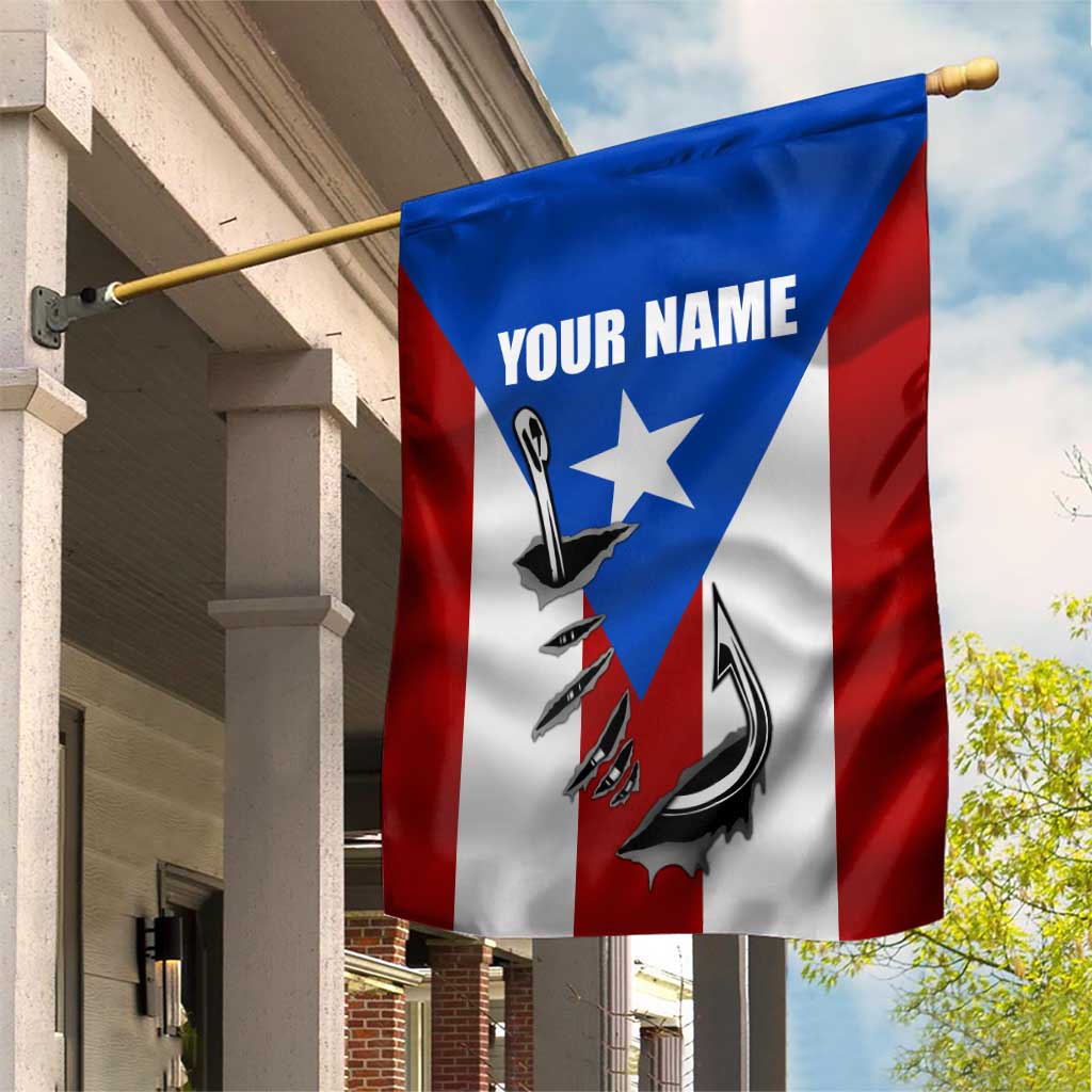 Puerto Rico Fishing Garden Flag Fish Hook Flag PR Custom Name - Wonder Print Shop