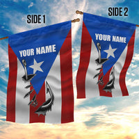 Puerto Rico Fishing Garden Flag Fish Hook Flag PR Custom Name - Wonder Print Shop