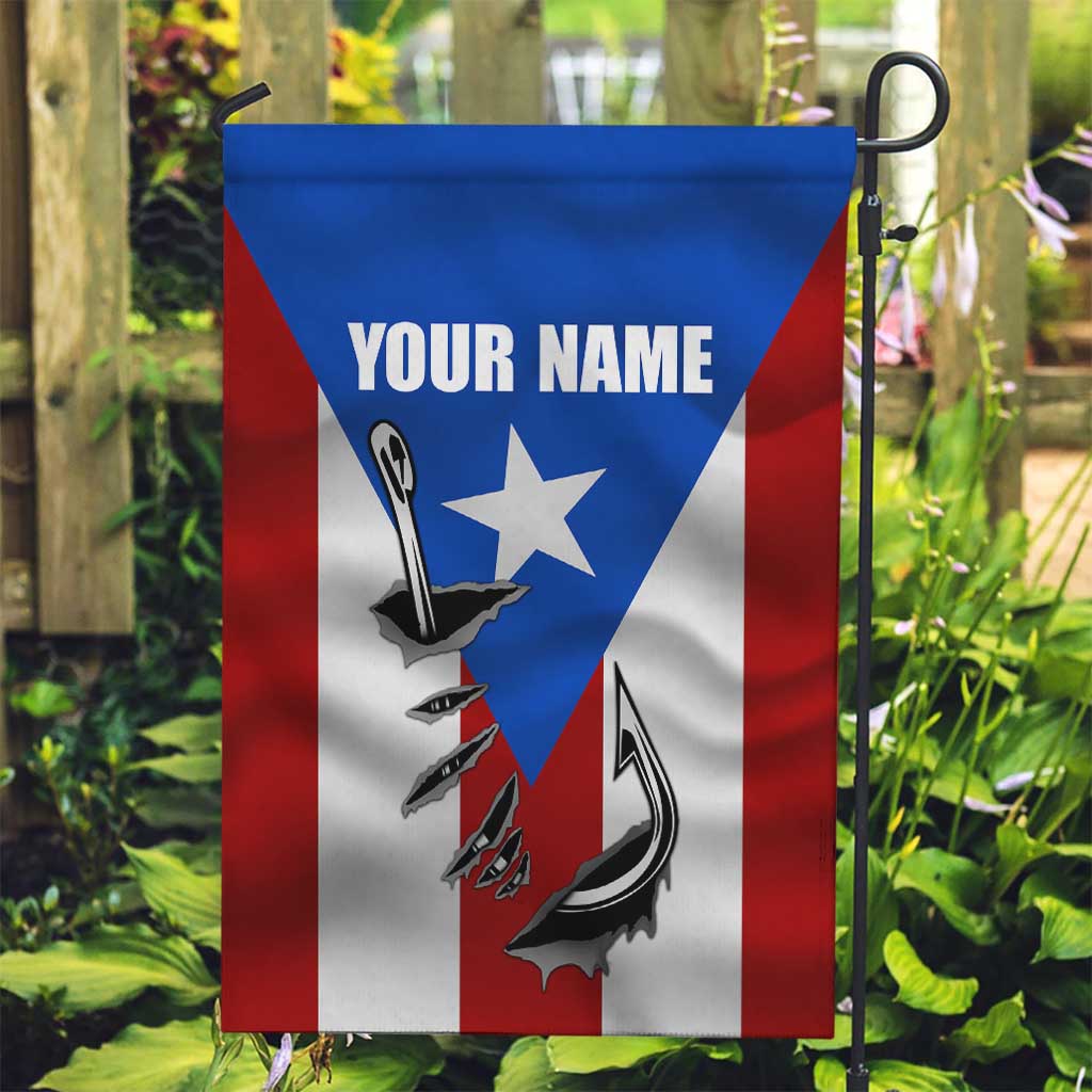 Puerto Rico Fishing Garden Flag Fish Hook Flag PR Custom Name - Wonder Print Shop