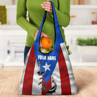 Puerto Rico Fishing Grocery Bag Fish Hook Flag PR Custom Name - Wonder Print Shop