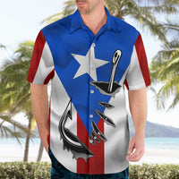 Puerto Rico Fishing Hawaiian Shirt Fish Hook Flag PR Custom Name - Wonder Print Shop