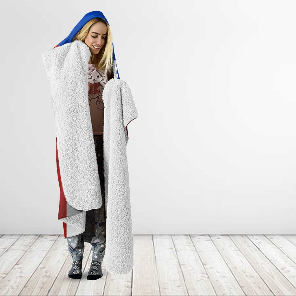 Puerto Rico Fishing Hooded Blanket Fish Hook Flag PR Custom Name - Wonder Print Shop