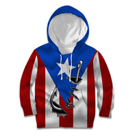 Puerto Rico Fishing Kid Hoodie Fish Hook Flag PR Custom Name - Wonder Print Shop