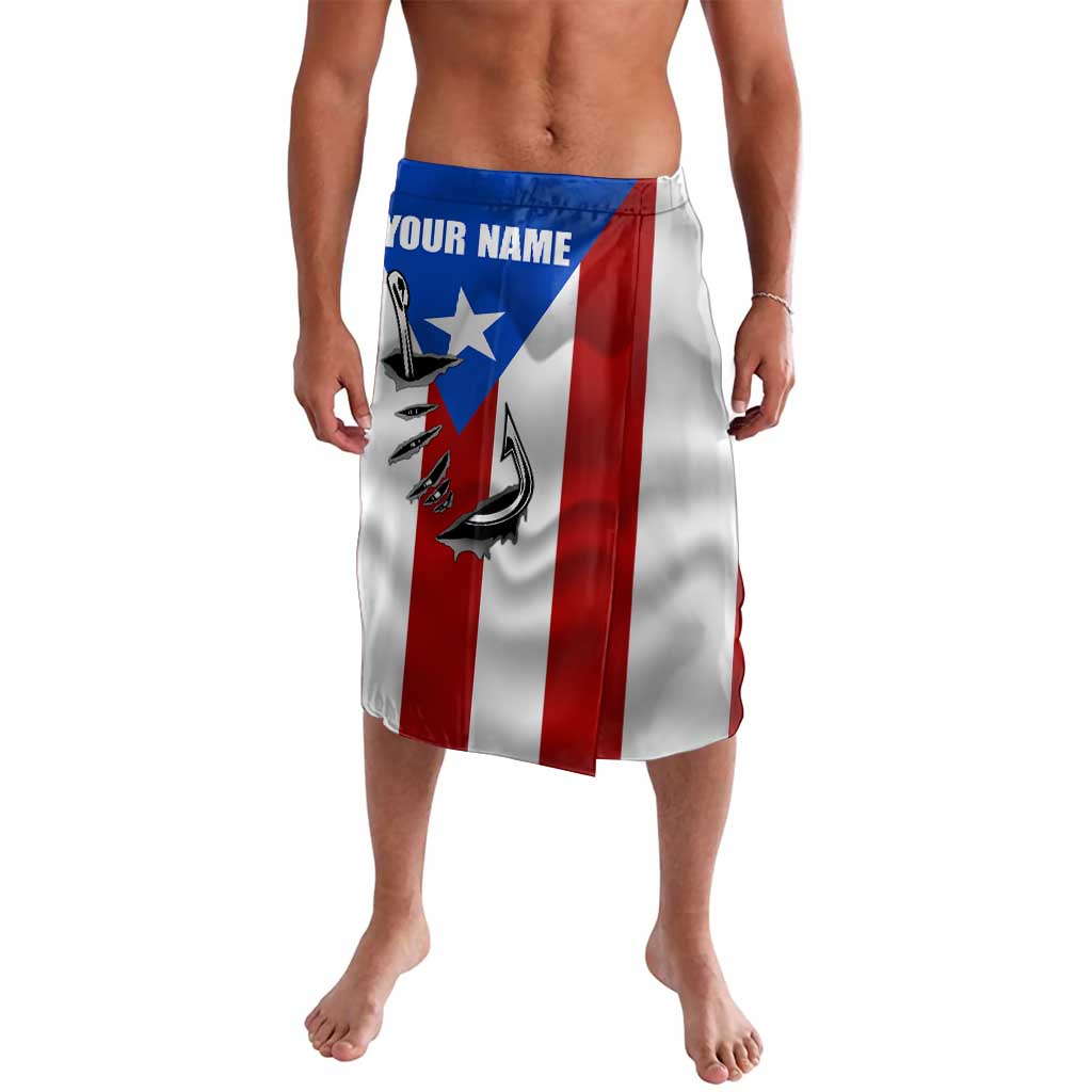 Puerto Rico Fishing Lavalava Fish Hook Flag PR Custom Name - Wonder Print Shop