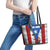 Puerto Rico Fishing Leather Tote Bag Fish Hook Flag PR Custom Name - Wonder Print Shop