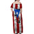 Puerto Rico Fishing Off Shoulder Maxi Dress Fish Hook Flag PR Custom Name - Wonder Print Shop