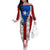 Puerto Rico Fishing Off The Shoulder Long Sleeve Dress Fish Hook Flag PR Custom Name - Wonder Print Shop