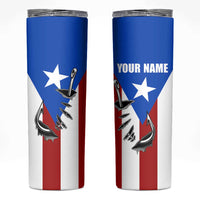 Puerto Rico Fishing Skinny Tumbler Fish Hook Flag PR Custom Name - Wonder Print Shop