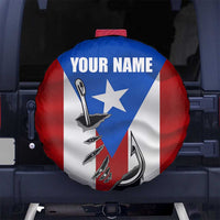 Puerto Rico Fishing Spare Tire Cover Fish Hook Flag PR Custom Name - Wonder Print Shop