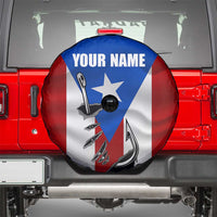 Puerto Rico Fishing Spare Tire Cover Fish Hook Flag PR Custom Name - Wonder Print Shop