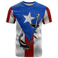 Puerto Rico Fishing T Shirt Fish Hook Flag PR Custom Name - Wonder Print Shop