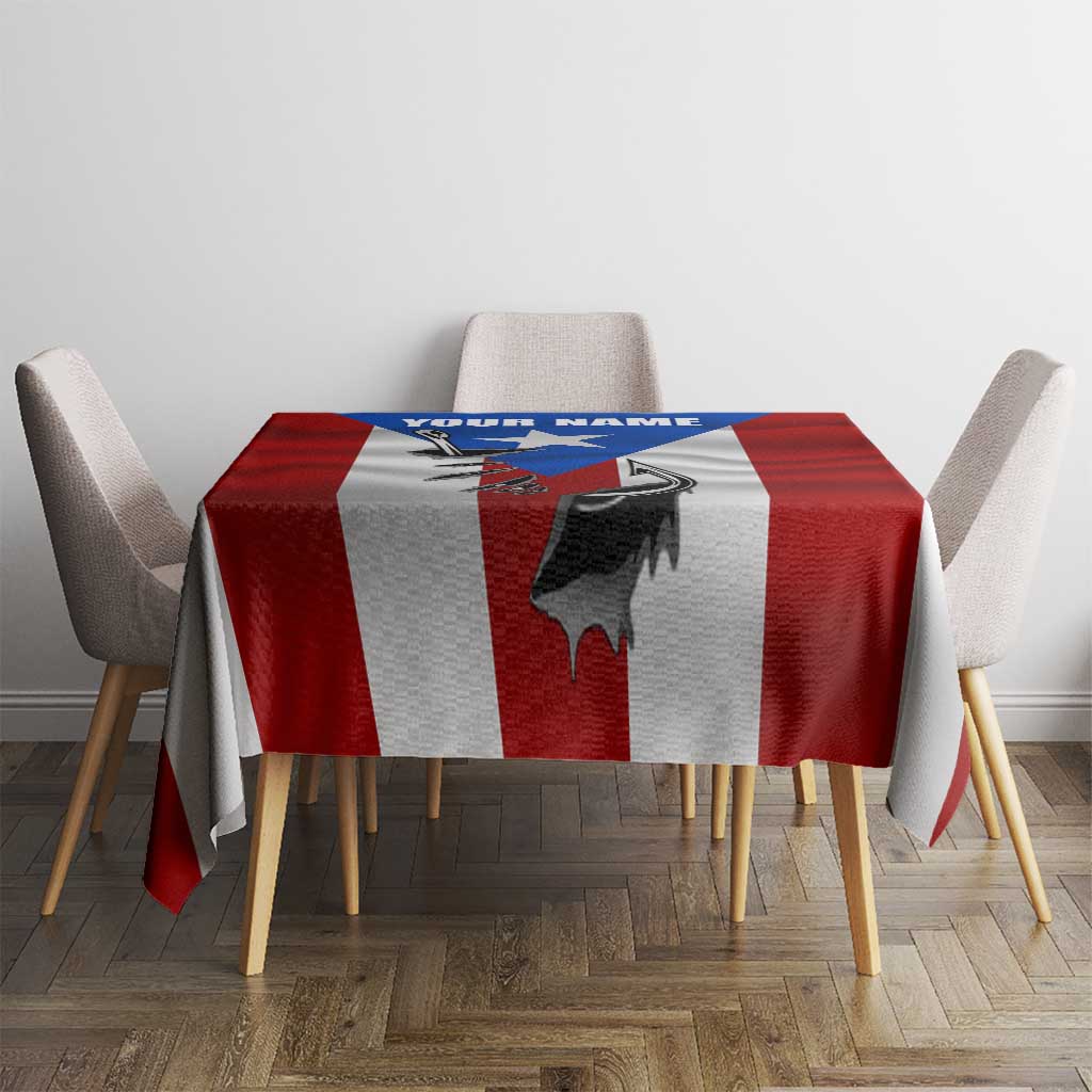 Puerto Rico Fishing Tablecloth Fish Hook Flag PR Custom Name - Wonder Print Shop
