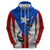 Puerto Rico Fishing Zip Hoodie Fish Hook Flag PR Custom Name - Wonder Print Shop