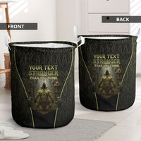 Personalized Muscular Goblin Weightlifting Laundry Basket Pain For Growth Dark Fantasy Gym Graphic