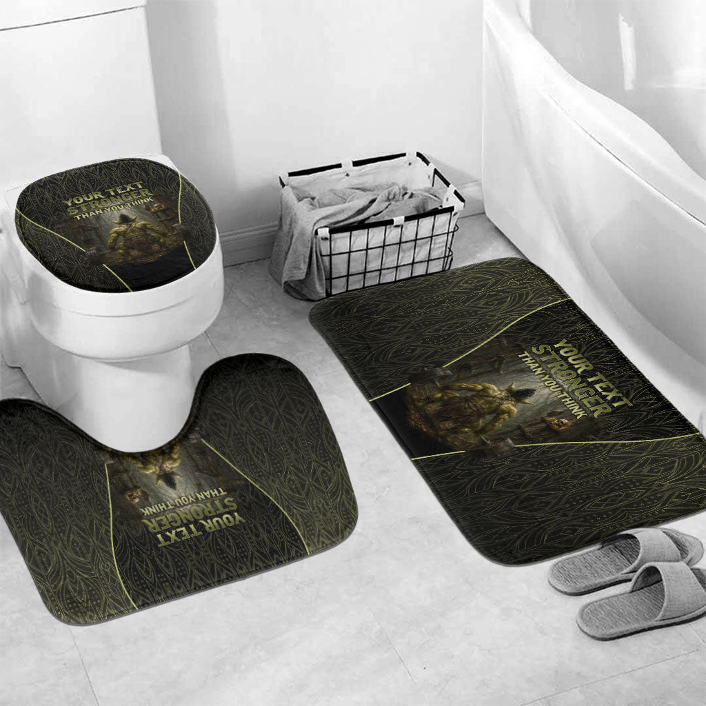 Personalized Muscular Goblin Weightlifting Bathroom Set Pain For Growth Dark Fantasy Gym Graphic