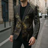 Personalized Muscular Goblin Weightlifting Blazer Pain For Growth Dark Fantasy Gym Graphic