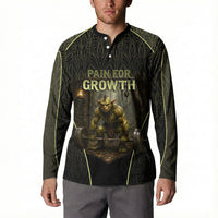 Personalized Muscular Goblin Weightlifting Button Sweatshirt Pain For Growth Dark Fantasy Gym Graphic