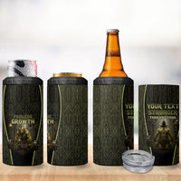 Personalized Muscular Goblin Weightlifting 4 in 1 Can Cooler Tumbler Pain For Growth Dark Fantasy Gym Graphic
