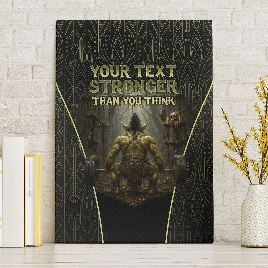 Personalized Muscular Goblin Weightlifting Canvas Wall Art Pain For Growth Dark Fantasy Gym Graphic