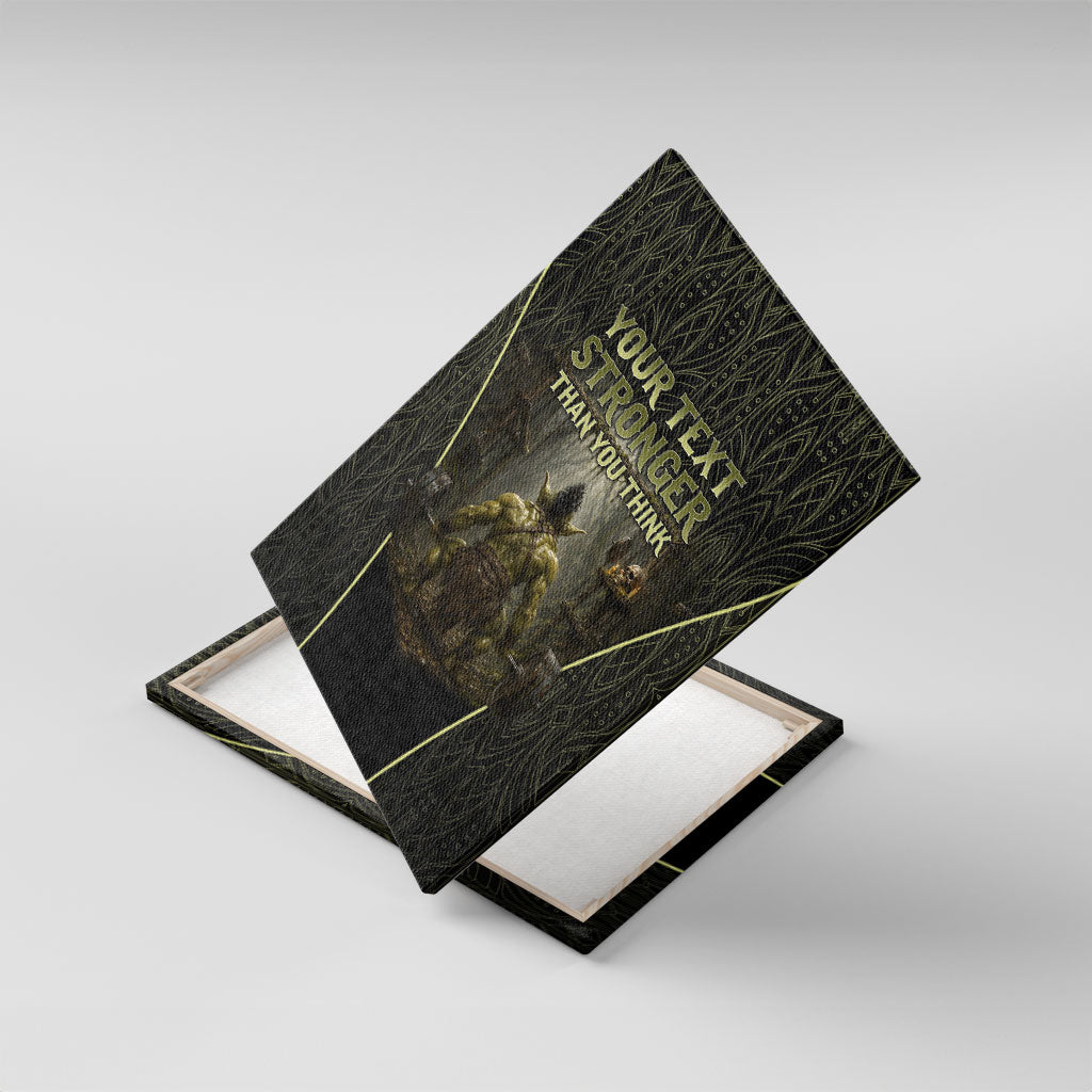 Personalized Muscular Goblin Weightlifting Canvas Wall Art Pain For Growth Dark Fantasy Gym Graphic