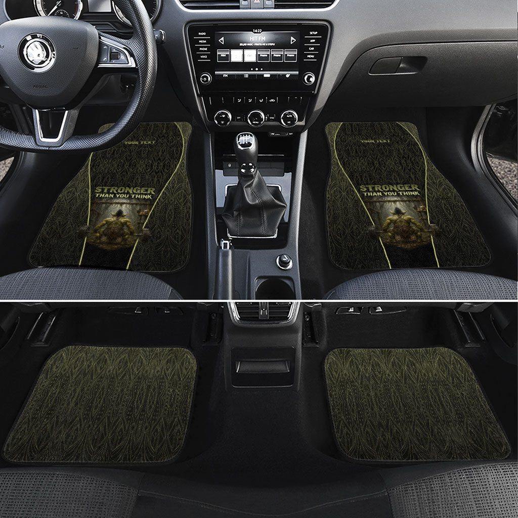Personalized Muscular Goblin Weightlifting Car Mats Pain For Growth Dark Fantasy Gym Graphic