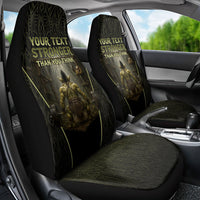 Personalized Muscular Goblin Weightlifting Car Seat Cover Pain For Growth Dark Fantasy Gym Graphic