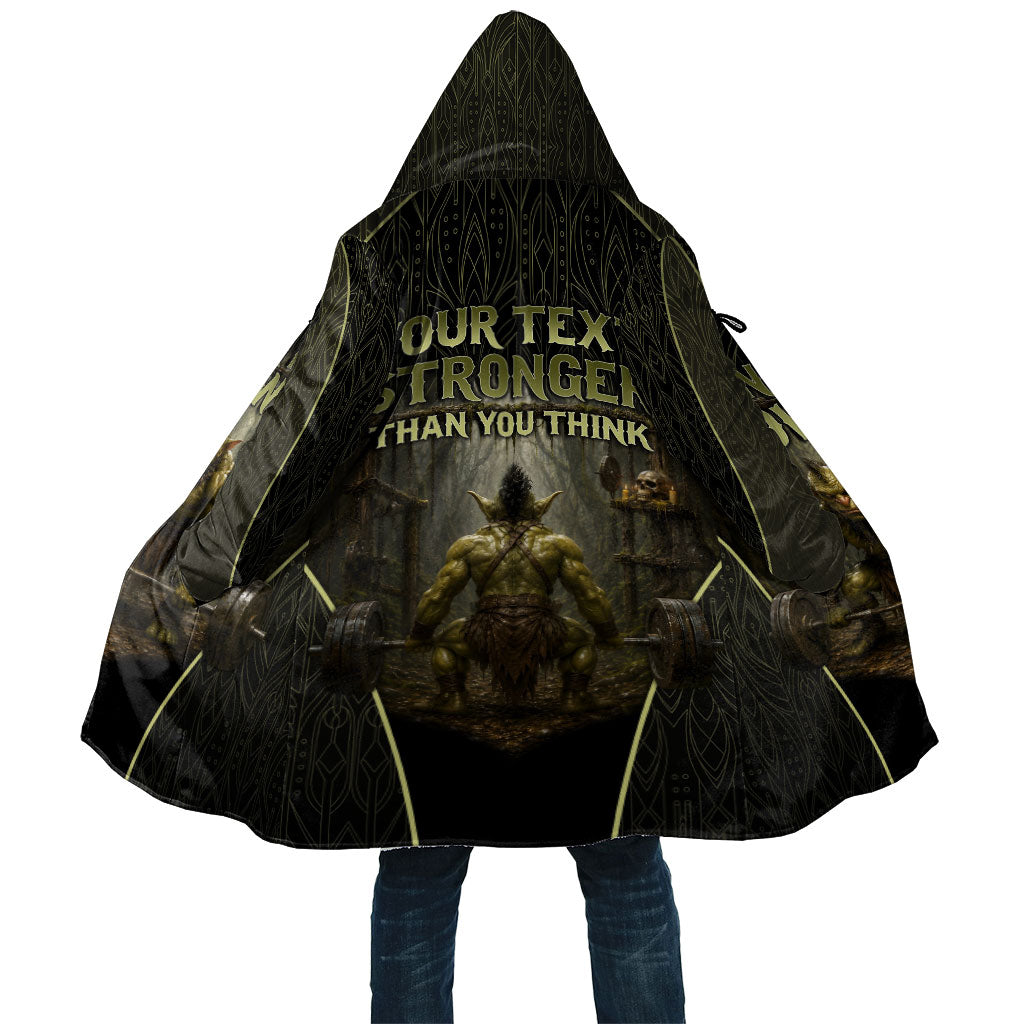 Personalized Muscular Goblin Weightlifting Cloak Pain For Growth Dark Fantasy Gym Graphic