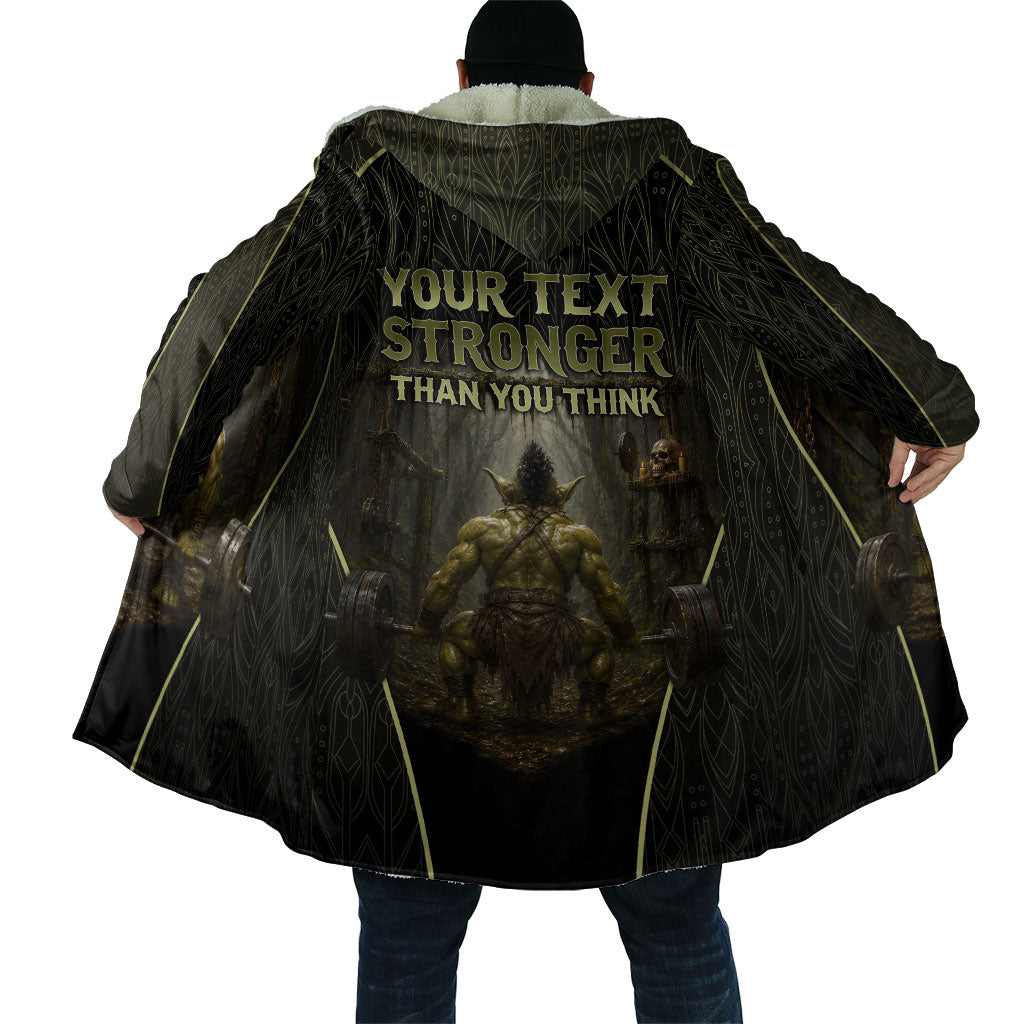 Personalized Muscular Goblin Weightlifting Cloak Pain For Growth Dark Fantasy Gym Graphic
