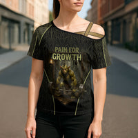 Personalized Muscular Goblin Weightlifting Cross Shoulder Shirt Pain For Growth Dark Fantasy Gym Graphic