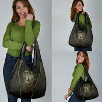 Personalized Muscular Goblin Weightlifting Grocery Bag Pain For Growth Dark Fantasy Gym Graphic