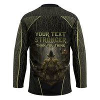 Personalized Muscular Goblin Weightlifting Hockey Jersey Pain For Growth Dark Fantasy Gym Graphic
