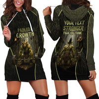 Personalized Muscular Goblin Weightlifting Hoodie Dress Pain For Growth Dark Fantasy Gym Graphic