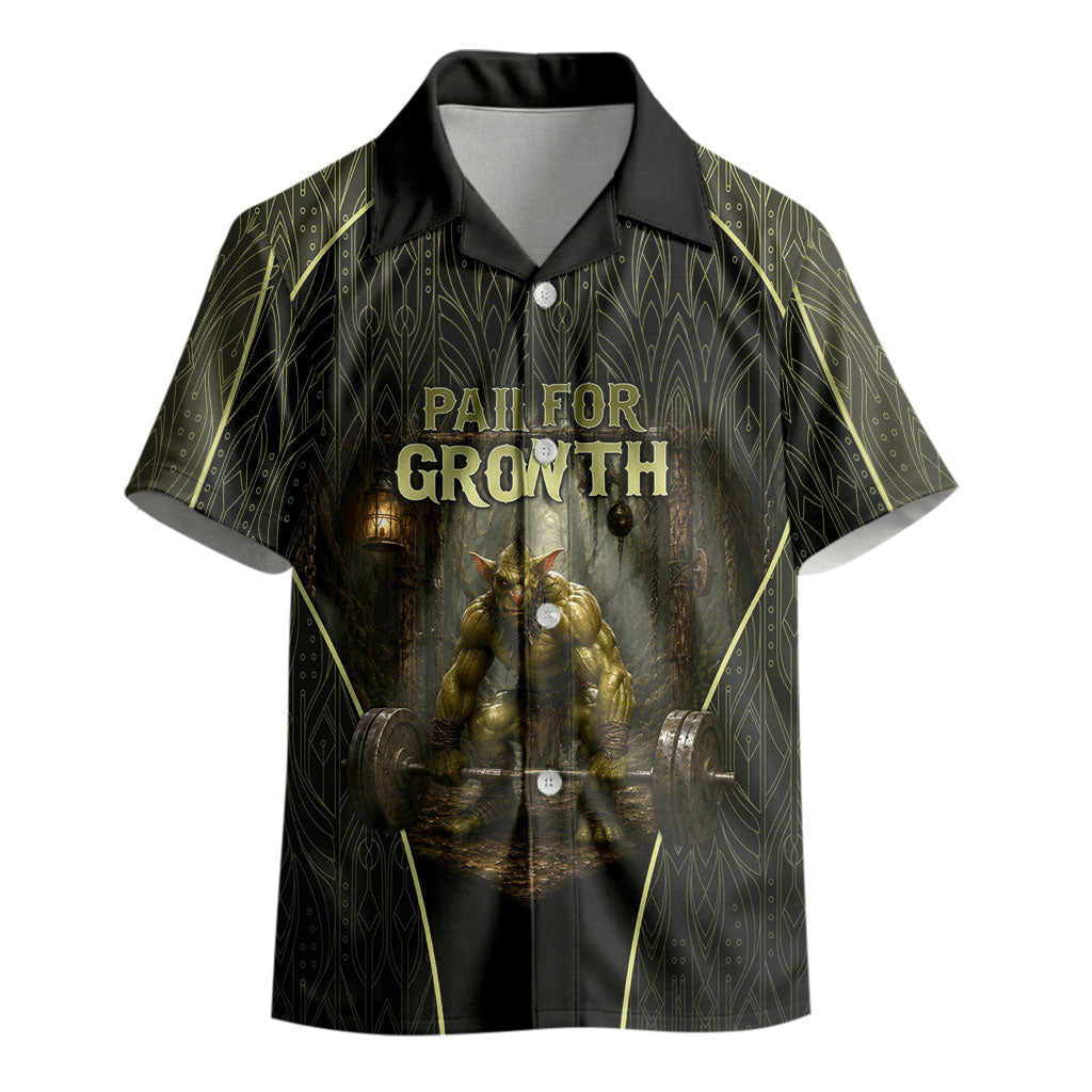 Personalized Muscular Goblin Weightlifting Kid Hawaiian Shirt Pain For Growth Dark Fantasy Gym Graphic