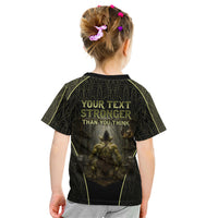 Personalized Muscular Goblin Weightlifting Kid T Shirt Pain For Growth Dark Fantasy Gym Graphic