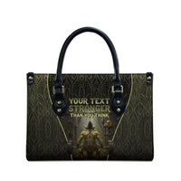Personalized Muscular Goblin Weightlifting Leather Bag Pain For Growth Dark Fantasy Gym Graphic