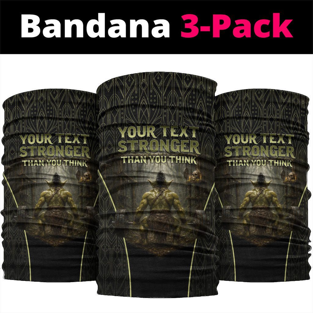 Personalized Muscular Goblin Weightlifting Neck Gaiter Pain For Growth Dark Fantasy Gym Graphic