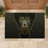 Personalized Muscular Goblin Weightlifting Rubber Doormat Pain For Growth Dark Fantasy Gym Graphic